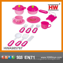 Brinquedos de paly de meninas de venda quente brinquedo de utensílios de cozinha de plástico rosa rosa